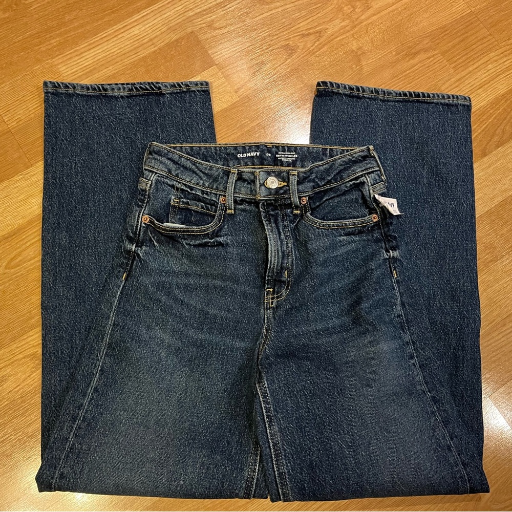 Old Navy Extra High-Rise Sky Hi Wide Leg Jeans 00